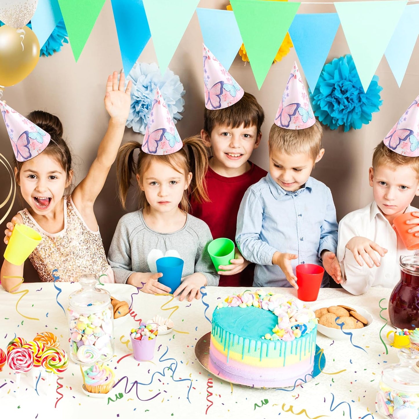 CANREVEL 12 PCS Party Hats for Kids and Adults, Party Headwear, Happy Birthday Hats, Birthday Party Decorations
