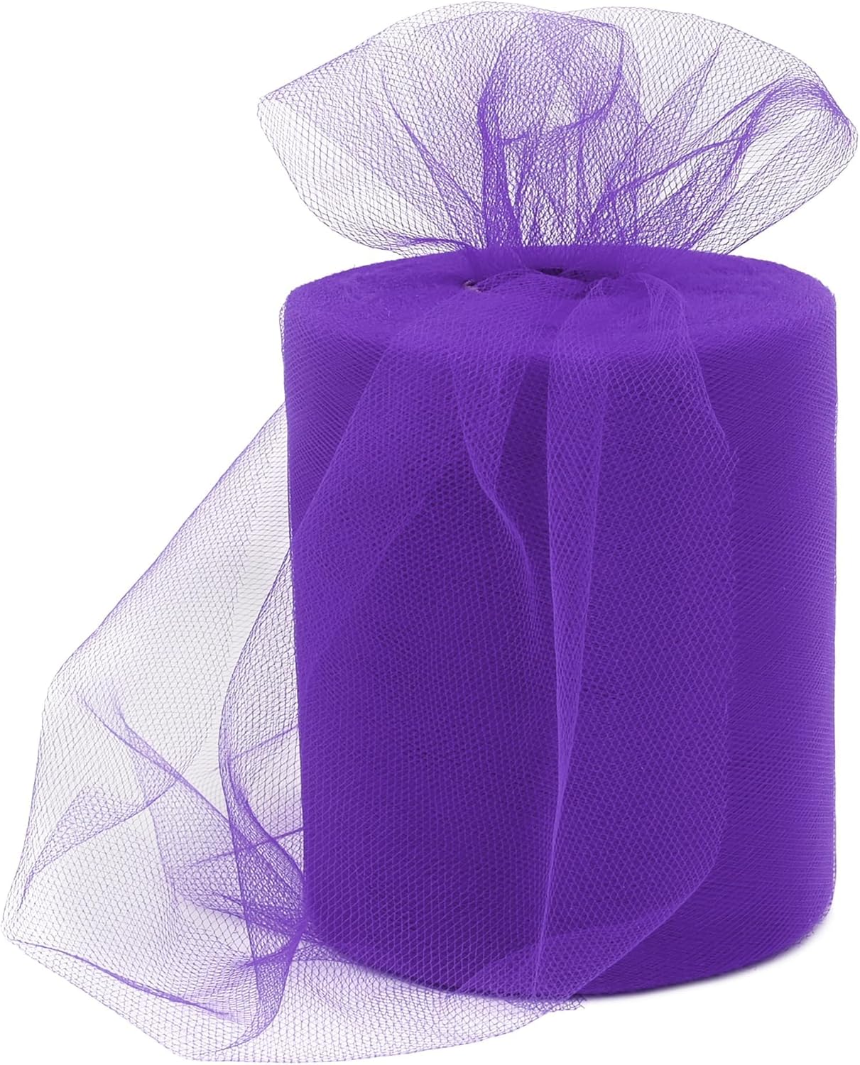 6 Inch × 100 Yards(300 Feet) Tulle Mesh Ribbon Purple Tulle Fabric Ribbon Roll Netting Spool for Tutu Skirt DIY Craft Wedding Decor Party Gift Wrapping Ornaments