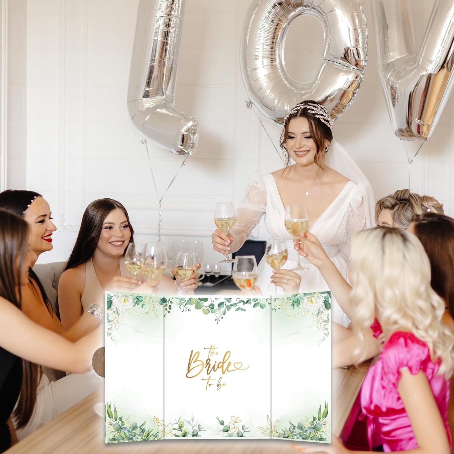 Botanical Bridal Shower Decorations - 18 ''x12'' Bride-to-Be Signature Guest Book Alternative - Signature Book/Signing Card Board Gifts - Bachelorette Party Wedding Reception Decor & Supplies -A09