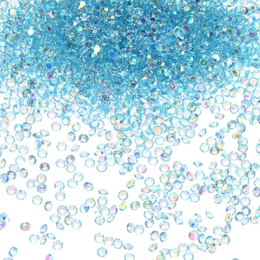 14400-Pack Acrylic Diamonds, 0.12 Inch/3mm Wedding Table Scatter Confetti Crystals for Vase Fillers/Art Craft, Acrylic Diamonds Gems [Light Blue AB]