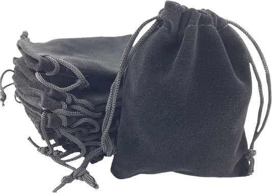 Palmhomee Pack of 48 3x4 Inch Velvet Drawstring Bags Gift Bag Velvet Pouch For Jewelry Wedding and Party Favor (Black)