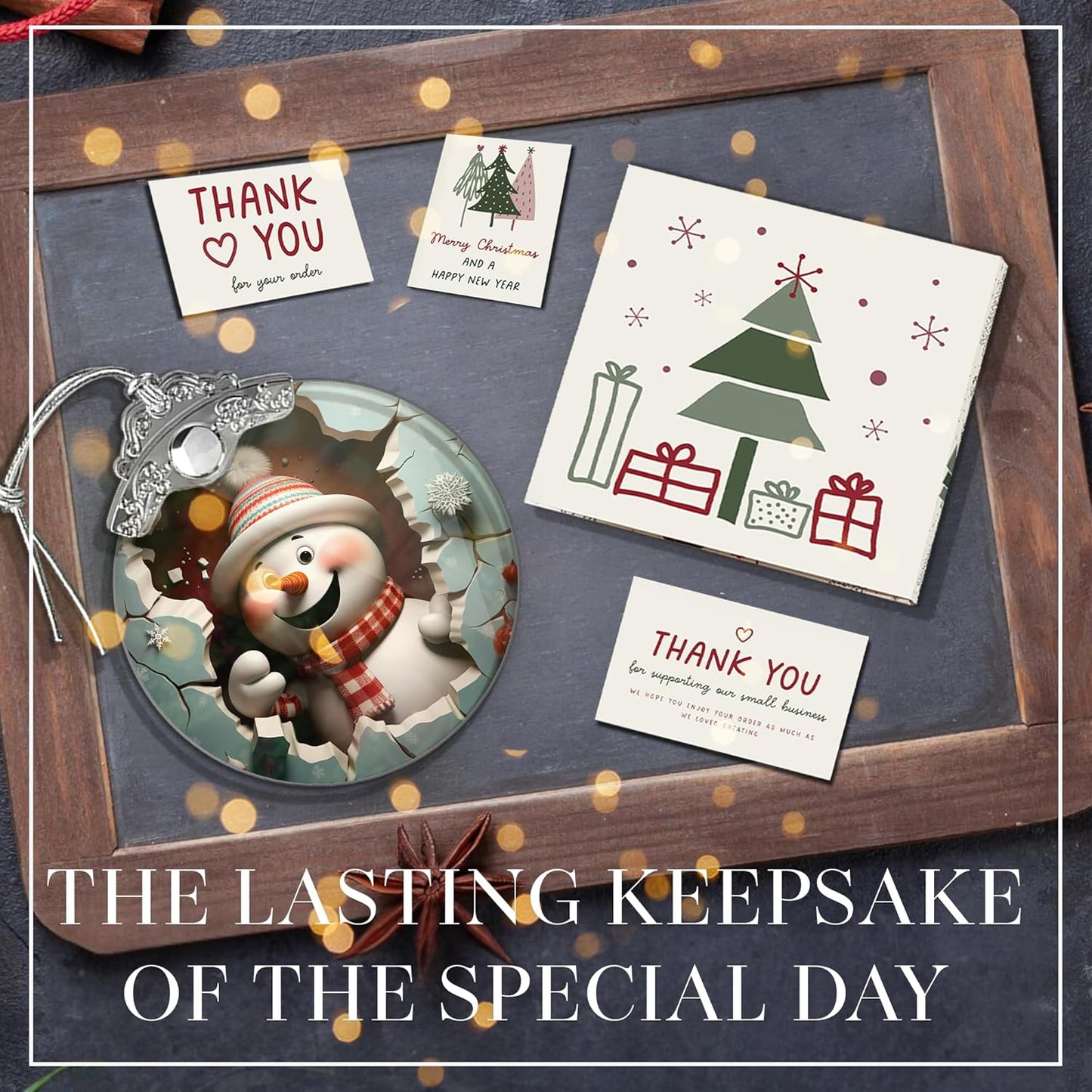 Christmas Ornaments 2025, Cute Snowman, Unique Christmas Ornaments Snowman 4 Inch Acrylic Ornament Art, White Elephant Gifts for Adults, Gifts for Womens, 2025 Christmas Ornament