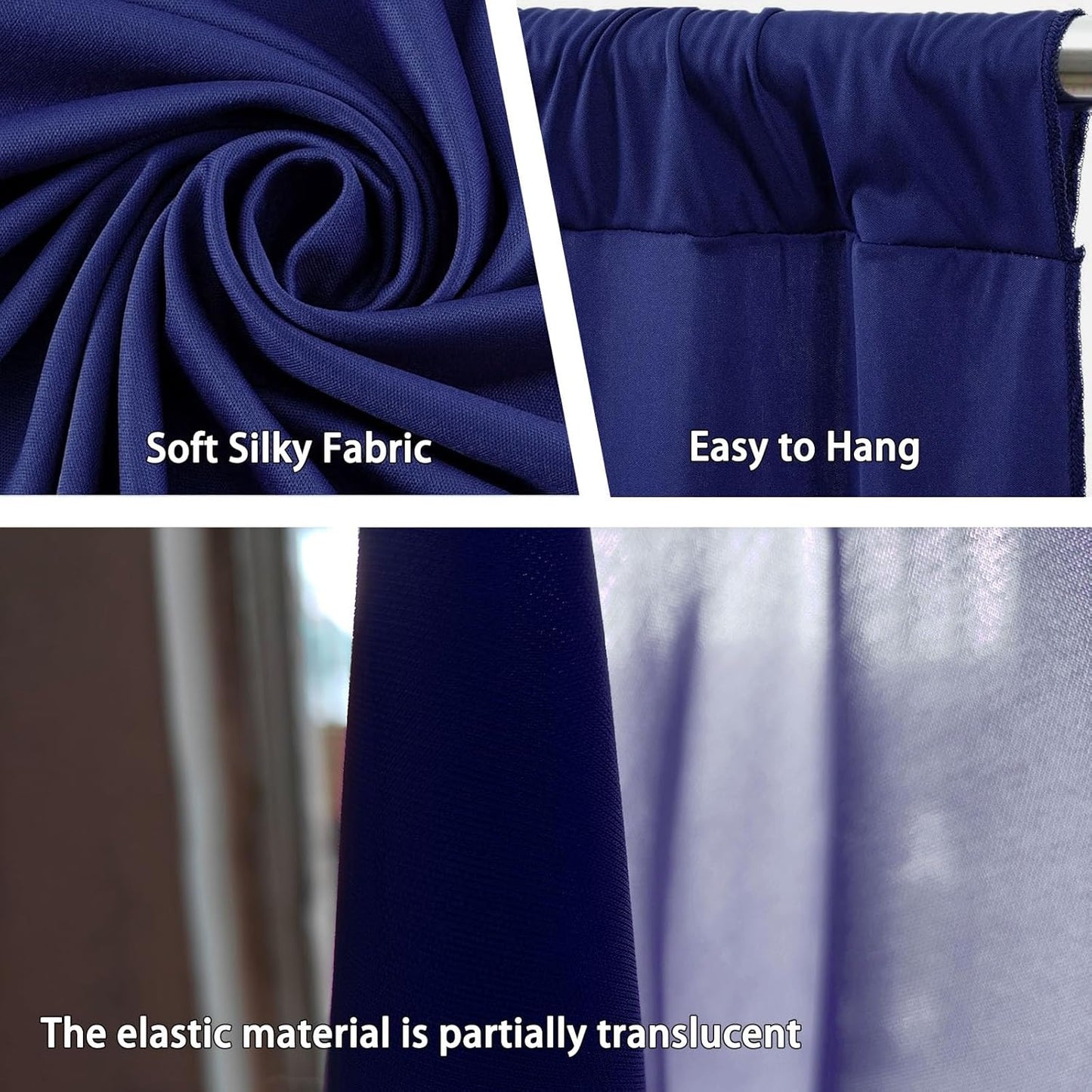 10 x 7 Feet Royal Blue Backdrop Curtain for Partie, Background Curtains for Photoshoot, Birthday, Wedding, Halloween, Thanksgiving, Christmas Day, New Year Party Decorations 5Ft x 7Ft, 2 Panels