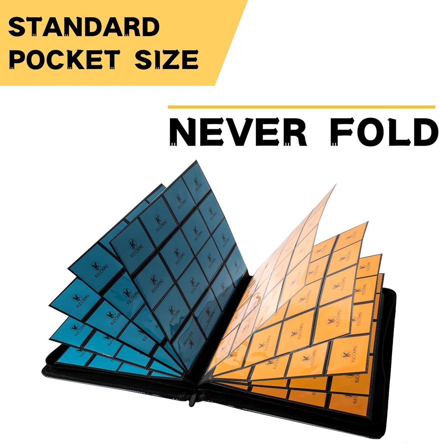 1000+ Pockets Trading Card Binder, 16-Pocket Card Ablum Compatible with MTG,Sports Cards & Other Standard Size Trading Cards (Black)