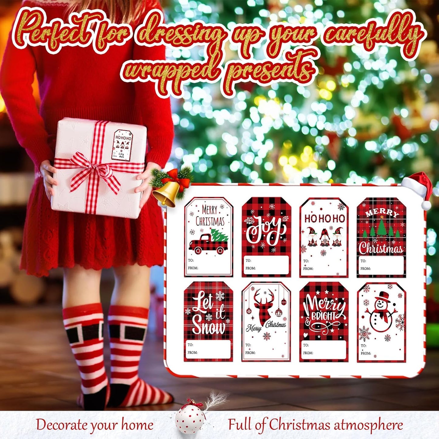 Zonon 720 Pieces Self Adhesive Christmas Gift Tag Xmas Kraft Name Tags Natural Kraft Xmas Stickers Paper Tags Labels for Christmas Decoration(Snowman Style)