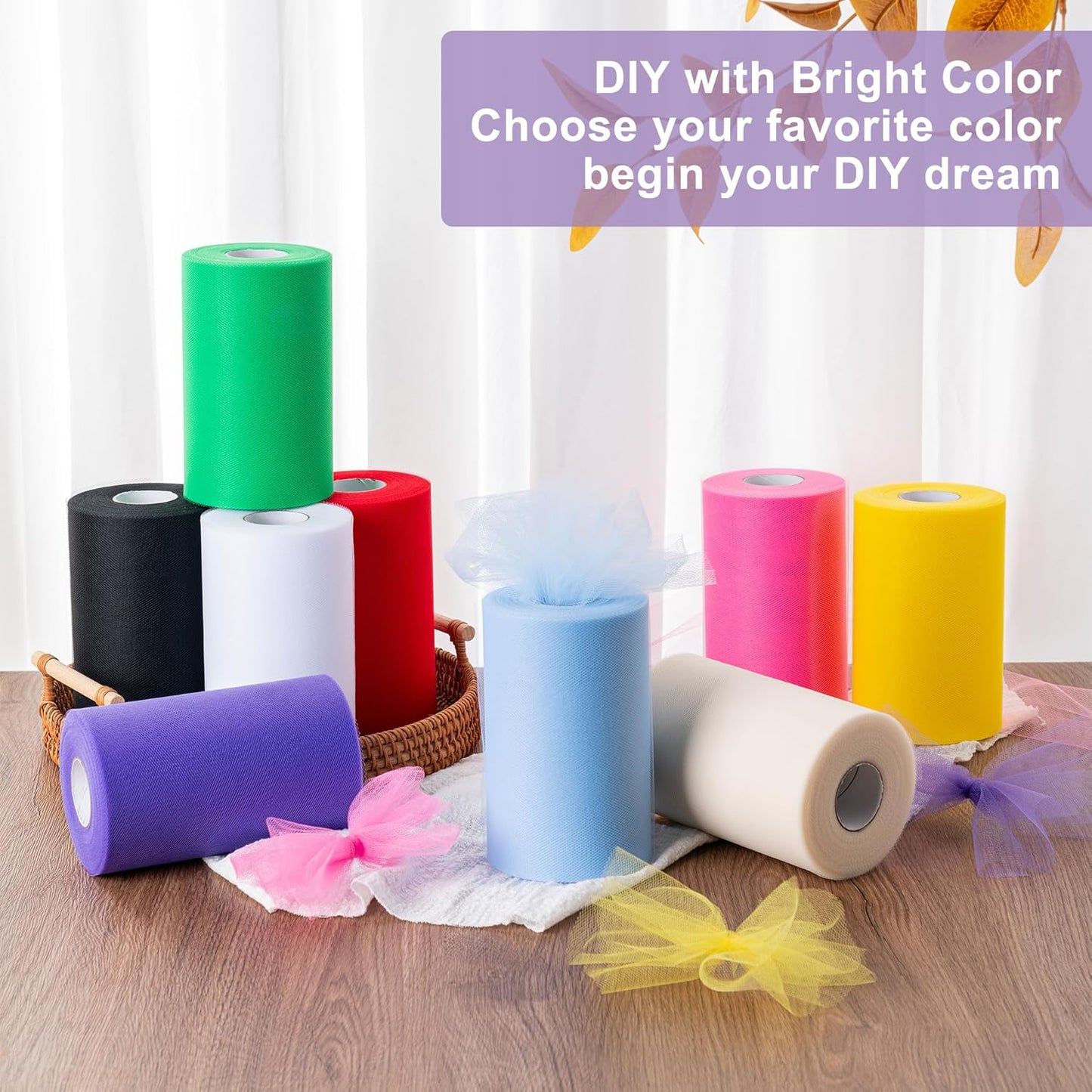 Blue Tulle Fabric Rolls 6 Inch by 100 Yards (300 feet) Tulle Roll Spool Fabric for DIY Tutu Skirt Baby Shower Birthday Party Wedding Decorations Christmas Craft Supplies (Blue)