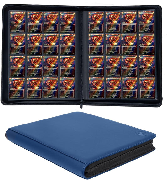 1000+ Pockets Trading Card Binder, 16-Pocket Card Ablum Compatible with MTG,Sports Cards & Other Standard Size Trading Cards (Blue)