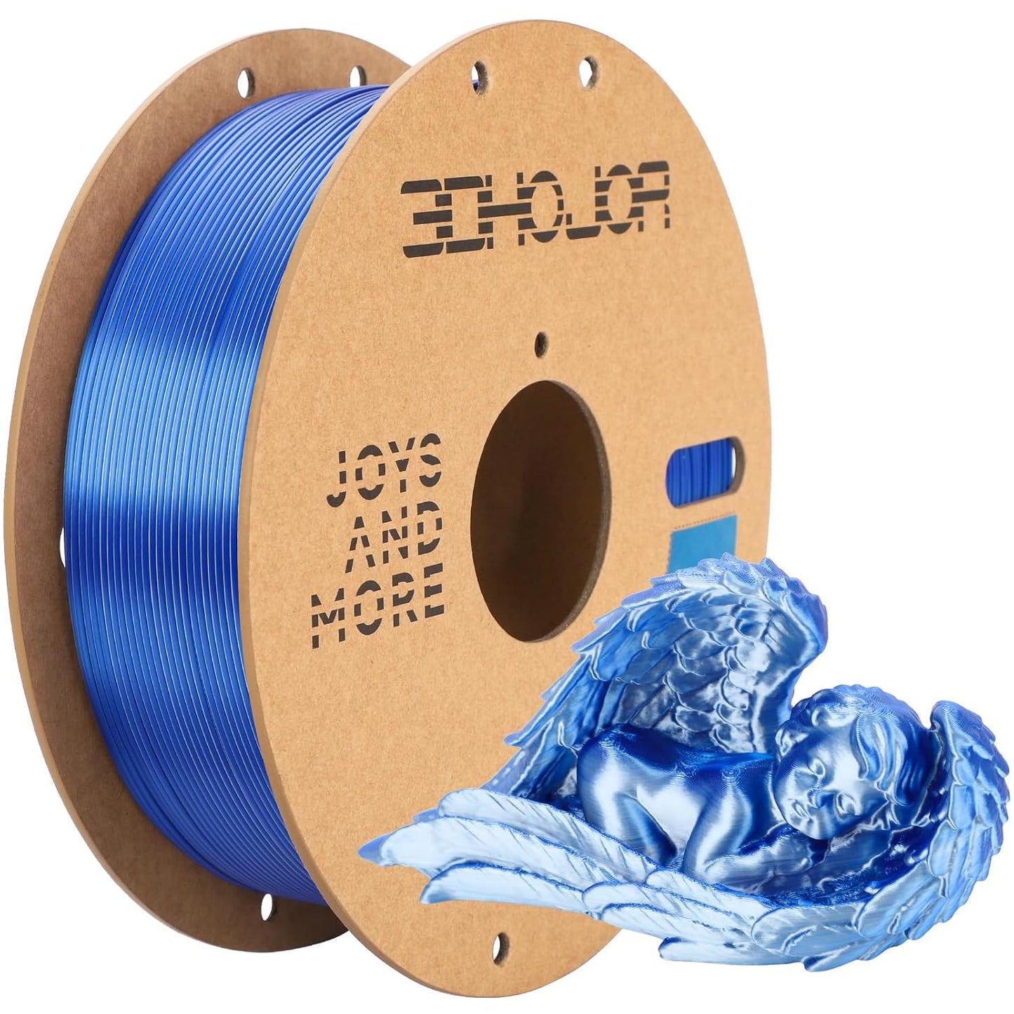 Silk PLA Filament 1.75mm Blue Silver Dual Color PLA 3D Printer Filament 2 in 1 Coextrusion 1KG Spool(2.2lbs) 3D Printing Filament Dimensional Accuracy +/- 0.03mm Fits for Most FDM 3D Printers