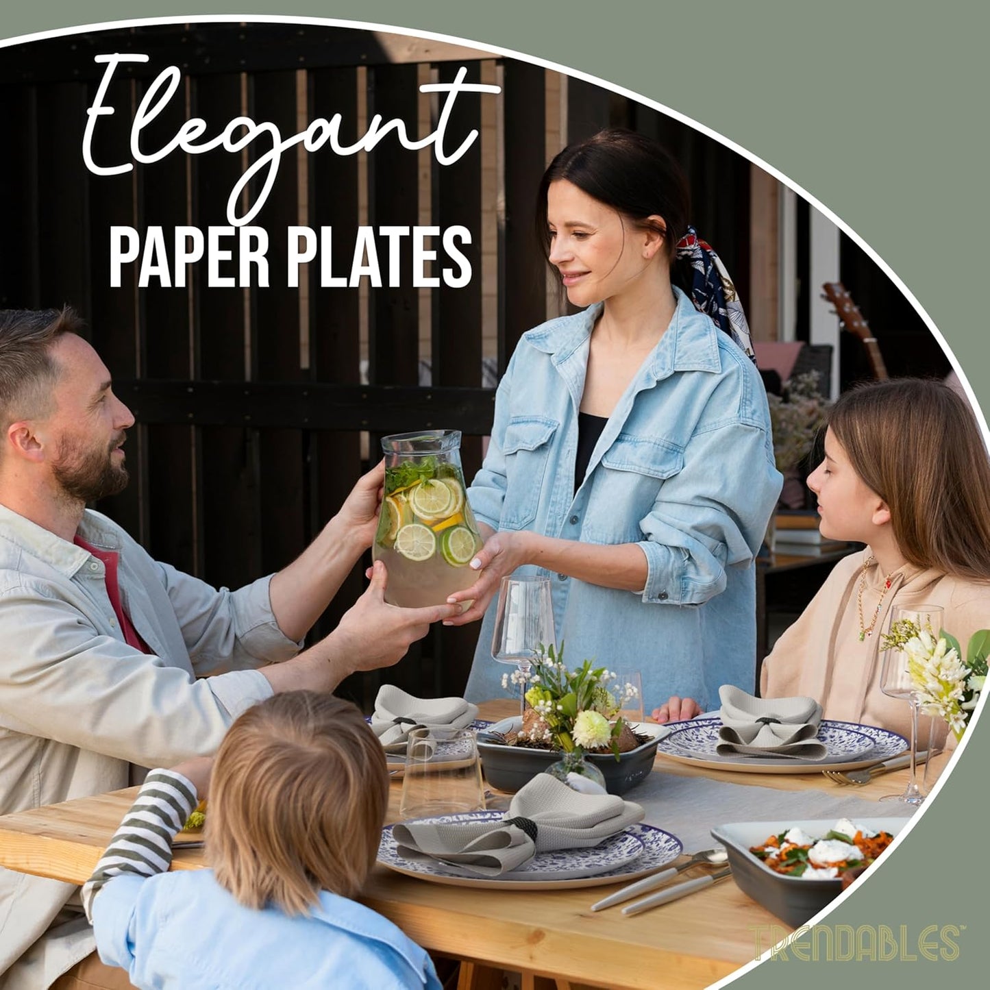 Trendables Heavy Duty Paper Plates Set For 32 Guests - 32 Each Of 8-inch And 10-inch Disposable Plates For Party - Fancy 64 Piece Dinnerware Set For All Occasions | Floral Design, Florentine