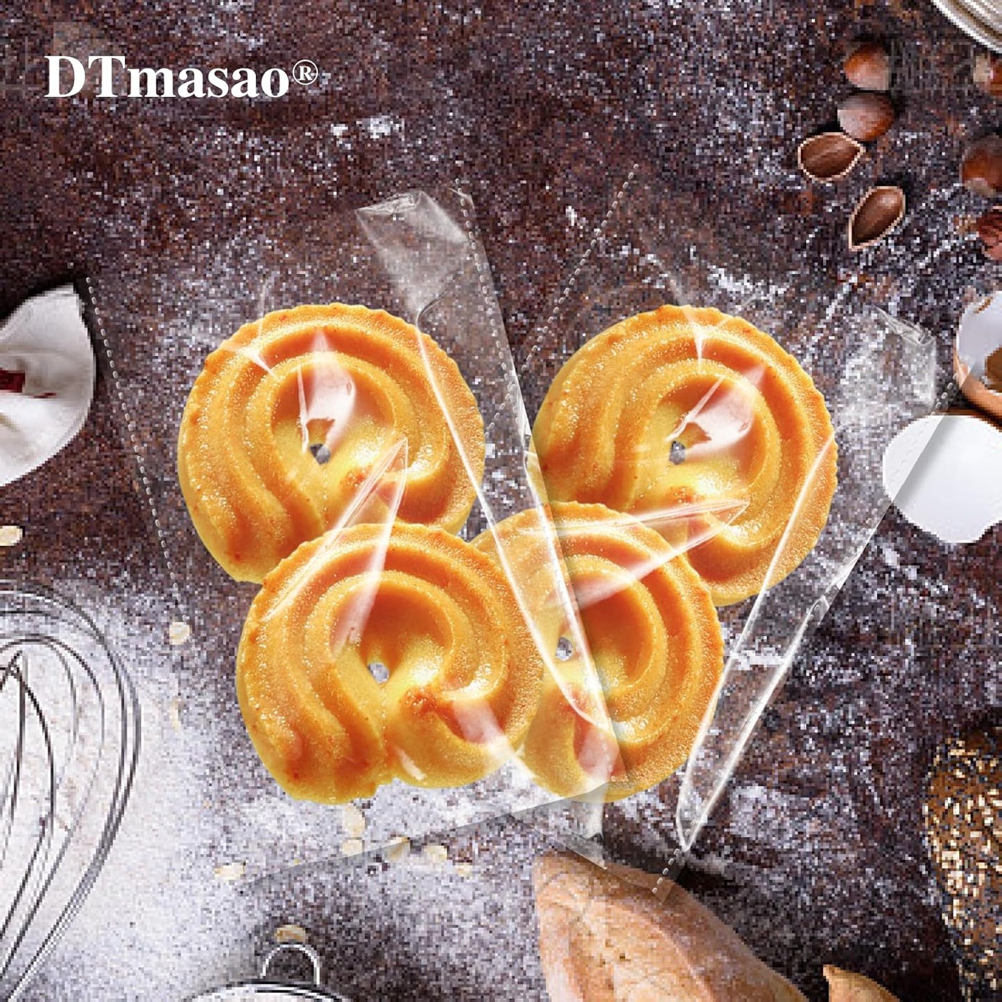 Self Sealing Cellophane Bags,3x5 Inches 200 Pcs Clear Cookie Bags Resealable Cellophane Bag for Packaging Cookies,Gifts,Favors, Products,Candy