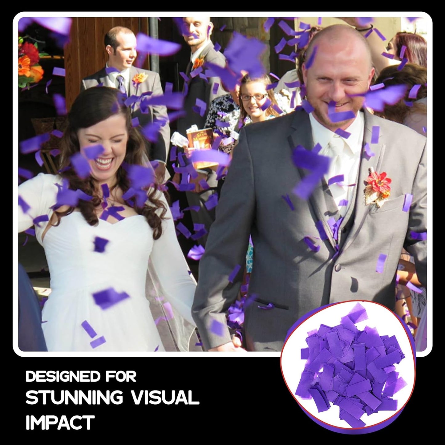 Purple Biodegradable Confetti - Rectangular Fluttering Tissue Paper Confetti for Cannon and Launcher use – Best for Gender Reveal, Parties, Concerts and Weddings - 20 lb, 320 oz