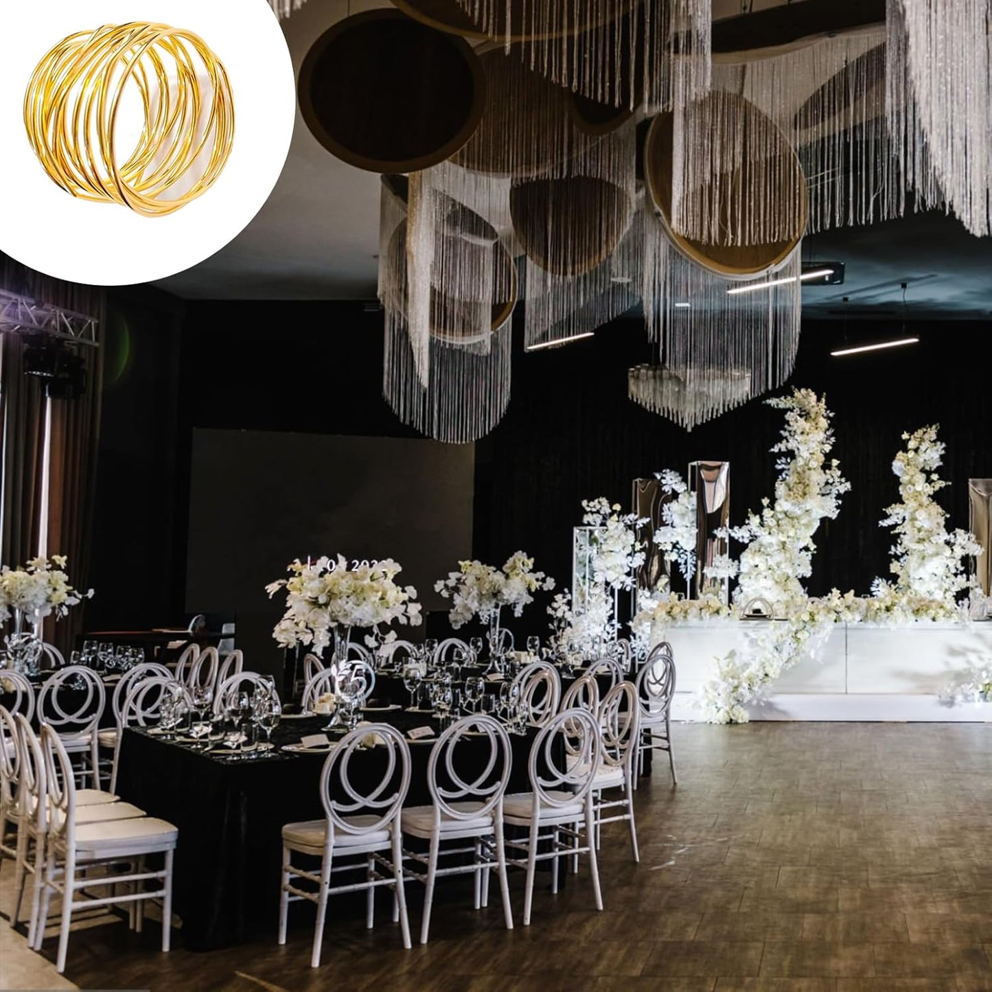 Gold Napkin Rings - 24 PCS Metal Napkin Rings(Twisted Wire) Napkin Holders Buckles for Family Dinner, Wedding, Party,Table Decorations