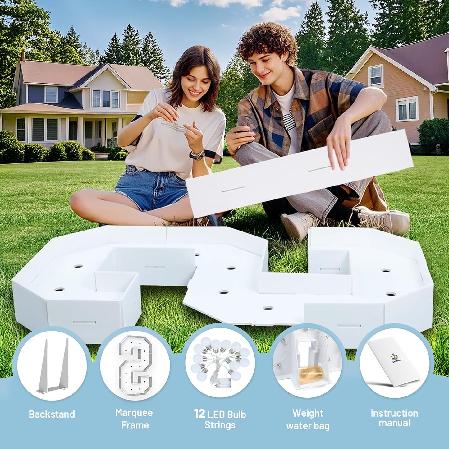 4FT Marquee Light Up Letters S,Party Decoration Large Marquee Light Up Letters with Weighted Water Bag,Pre-cut Foam Board Set Can Be Used for Birthdays,Weddings,Baby Anniversaries