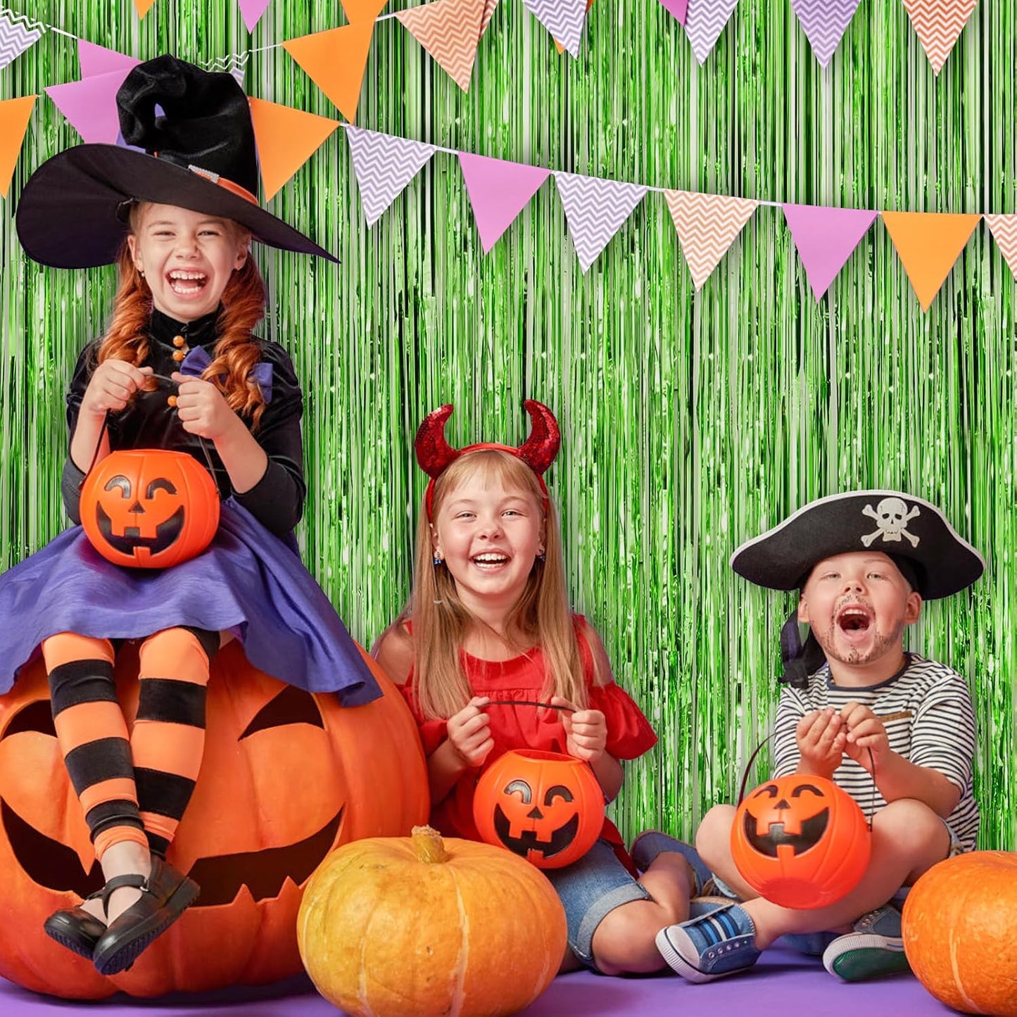 Grass Green Fringe Curtain Party Streamers 2Pack 3.3 x 8.3 Ft Foil Fringe Backdrop Curtains for Birthday Wedding Bridal Baby Shower Holiday Tinsel Streamers Green Party Decorations Door Streamer