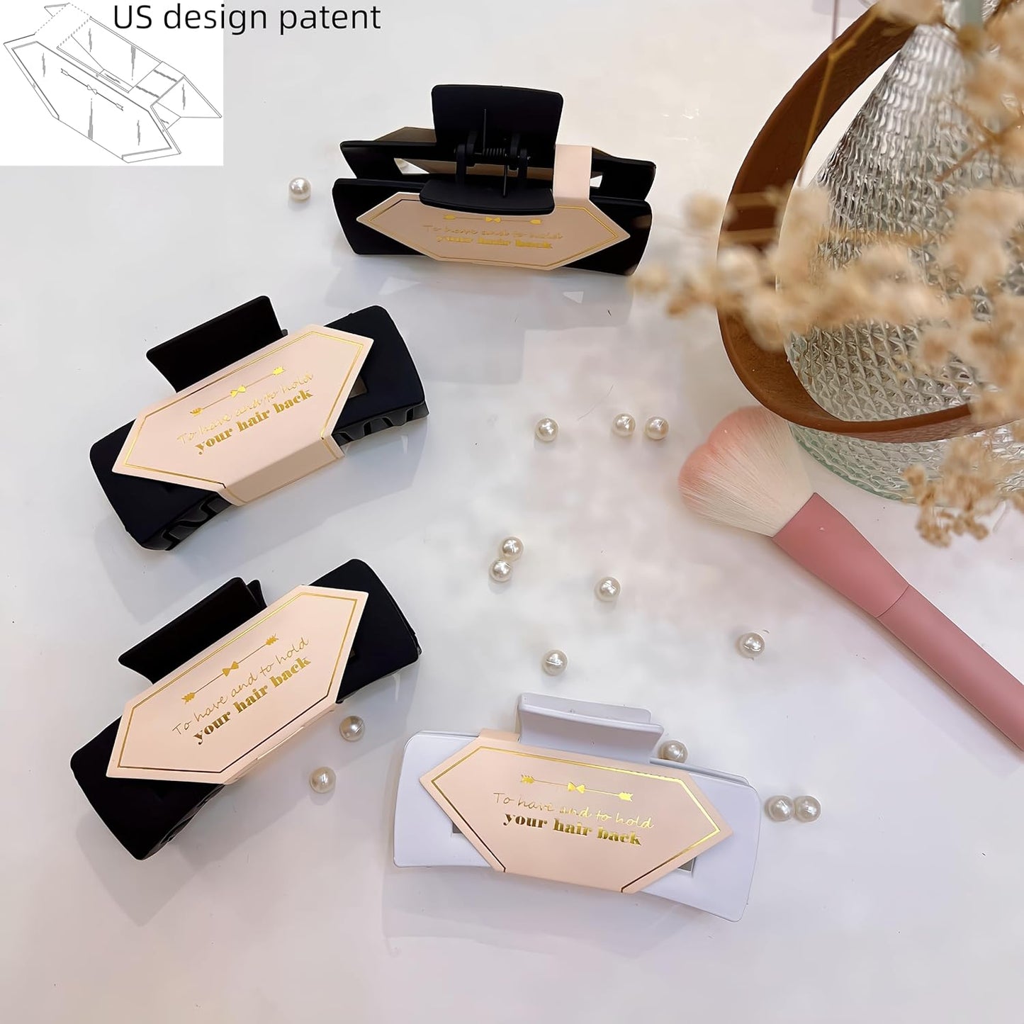 18pcs Bridesmaid Scrunchies Proposal Gifts Bachelorette Hair Claws Clips Girls heart sunglasses for Wedding Party Favors(White&Black)