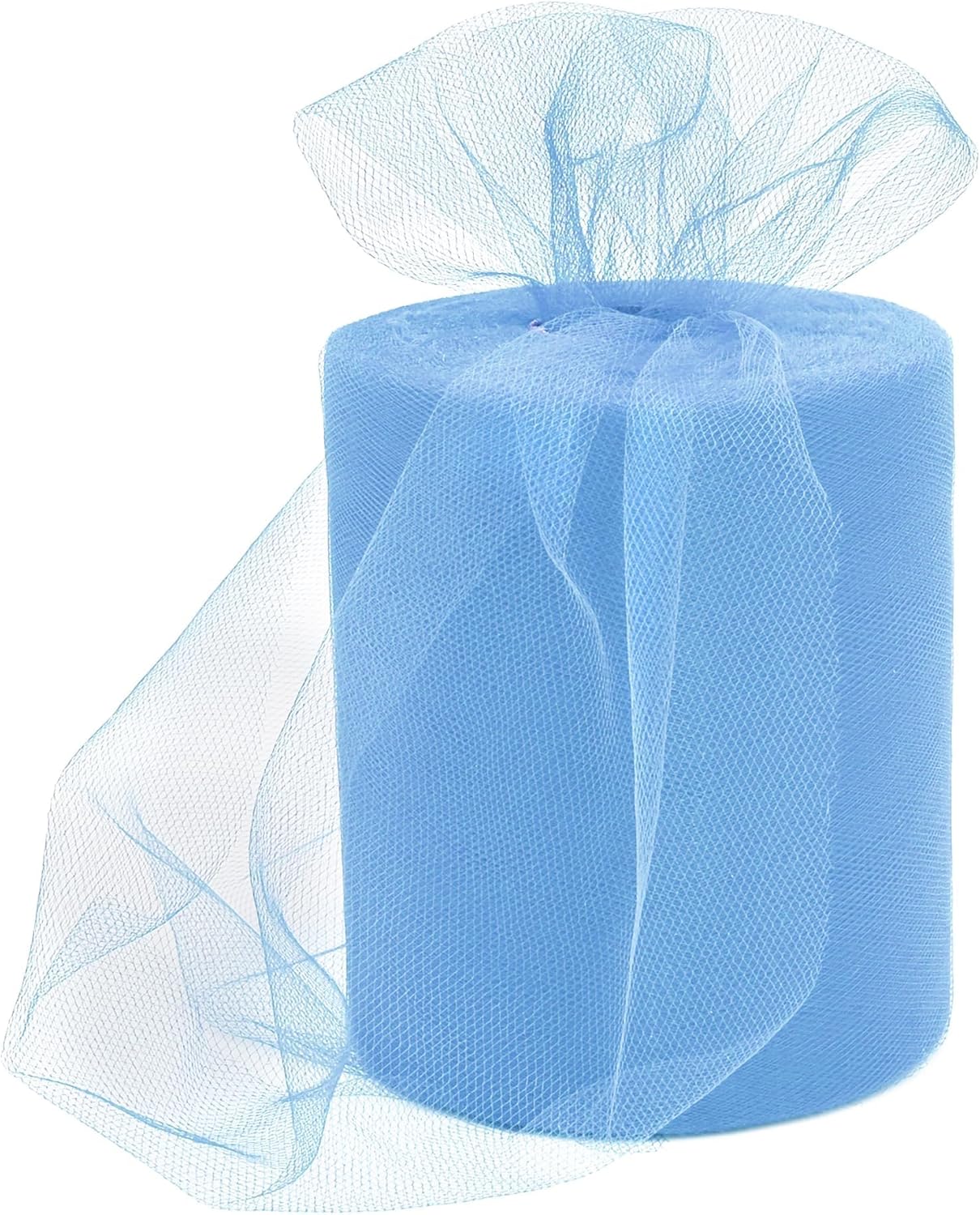 6 Inch × 100 Yards(300 Feet) Tulle Mesh Ribbon Dusty Blue Tulle Fabric Ribbon Roll Netting Spool for Tutu Skirt DIY Craft Wedding Decor Party Gift Wrapping Ornaments