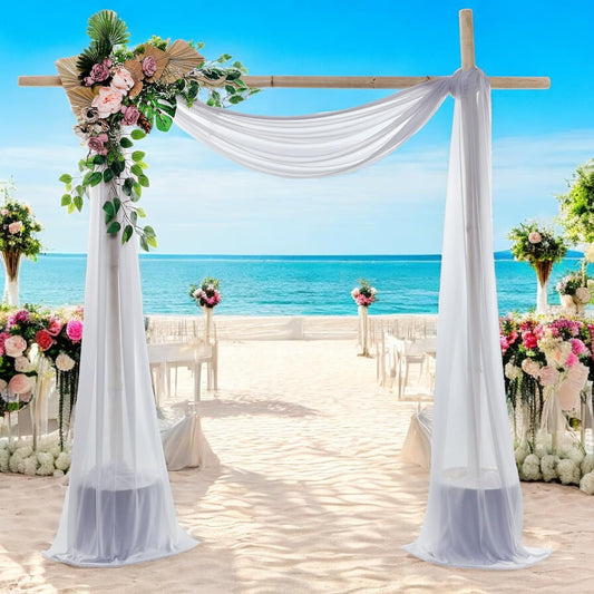 MDS Halloween Chiffon Draping Fabric - 1 Panel, 30" Wide x 30ft Long - Sheer Spooky Arbor & Canopy Drapery for Haunted House Backdrops, Party Ceilings, DIY Costumes & Themed Events - Cool Gray