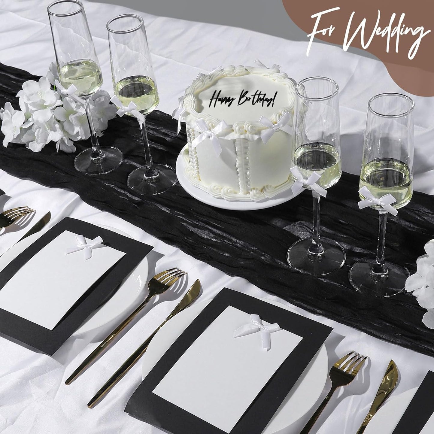 YGDZ 50 PCS Mini White Bows, Small Stain Ribbon White Bow for Crafts, Tiny Bows Decorations for Gift Wrapping, Wedding Party Favors, Cake, Balloons