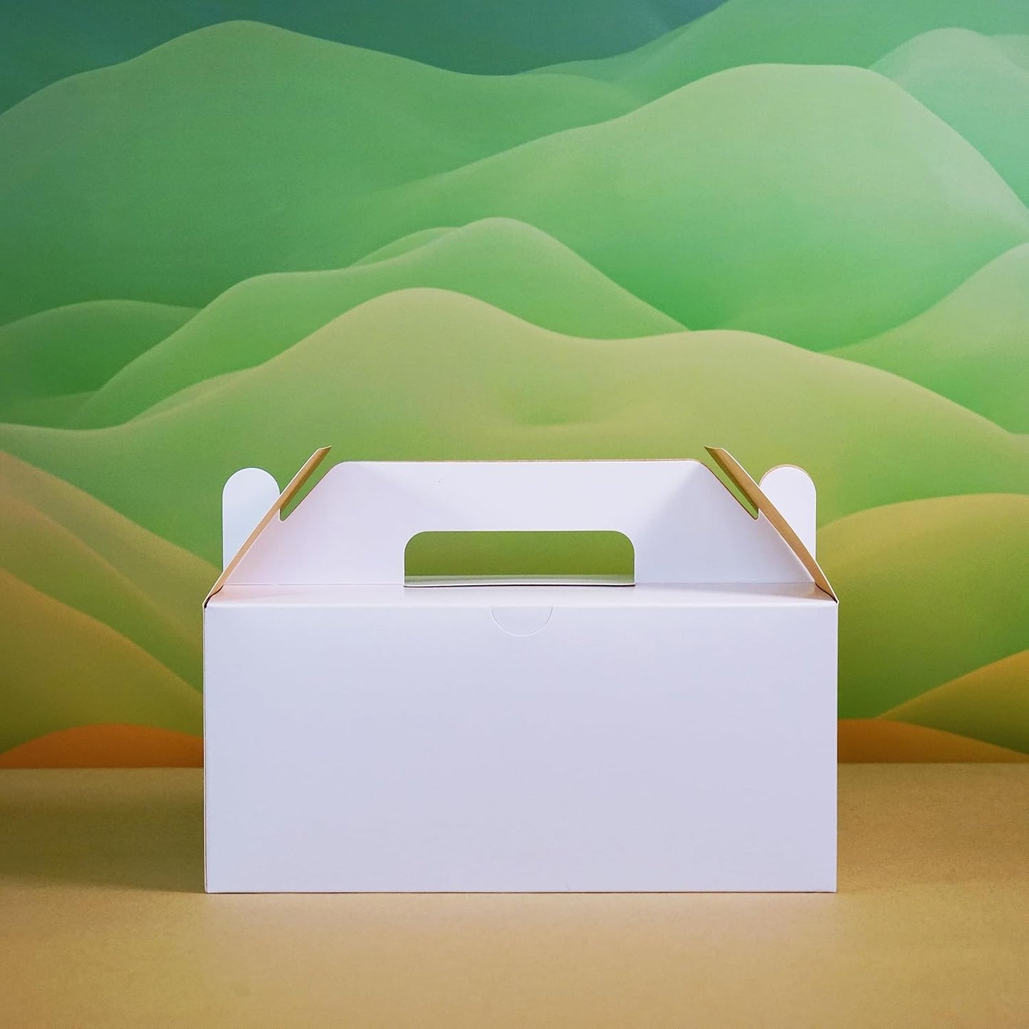 PandaPandaPPS 50 Pack White Gable Boxes (8.25"×5"×4") for Foods, Gifts and Party Favors, Goodie Gift Boxes Treat Boxes for Birthday Party, Wedding, Baby Shower