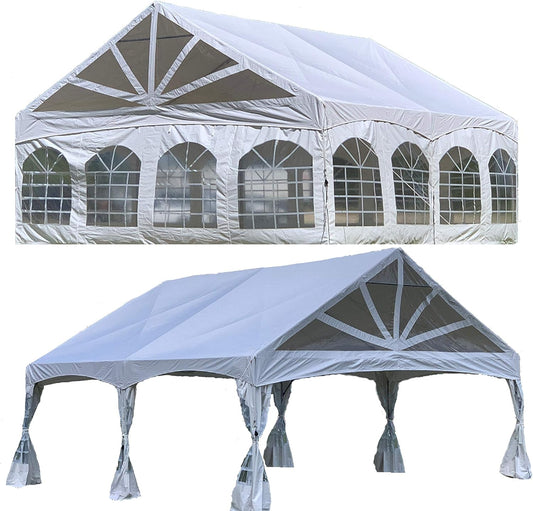 DELTA 20'x20' PVC Marquee Tents for Parties, Large Party Tent, Outdoor Wedding Tent, Heavy Duty Fire Retardant Waterproof Canopy, Carpas para Fiestas,Outdoor Event + 4 Storage Bags