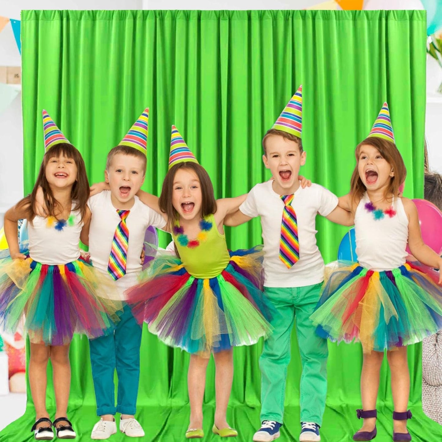 2 Panels Green Backdrop Curtain, 10 x 7 Feet Background Curtains for Parties, Weddings, Baby Showers, Bachelorette Halloween, Christmas Birthday Party Photoshoot Backdrop Curtains Decorations