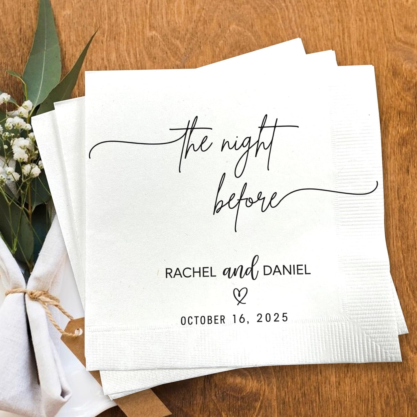 Luxury Personalized Rehearsal Dinner Napkins, Custom Rehearsal Dinner Decor, Bachelorette Napkins, Custom Cocktail Napkin, Beverage Luncheon Cocktail Napkin For Reception, Bridal Shower