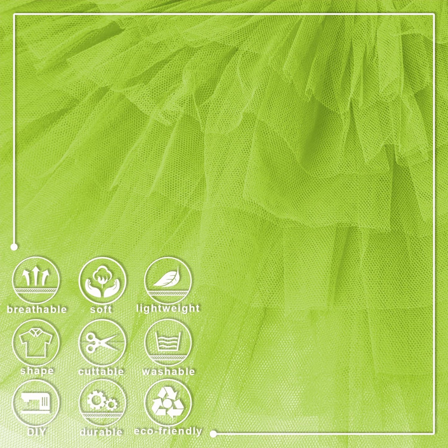 Lime Green Tulle Fabric Roll 6 Inch X 300 FT (100 Yards) Matte Tulle Ribbon Netting Mesh Spool for DIY Tutu Skirt Wedding Bow Gift Wrapping Baby Shower Christmas Party Halloween Decorations