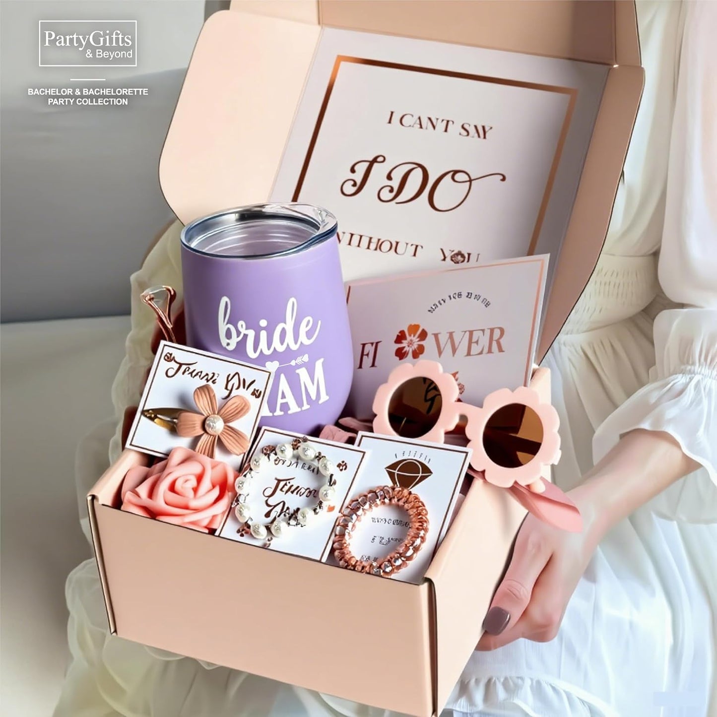 Bride Squad Bachelorette Party Cups 10 Pcs Team Bride Cups Bridesmaid Gifts Tumblers 12 Oz Insulated Cups with Lid and Straw(Lavender)