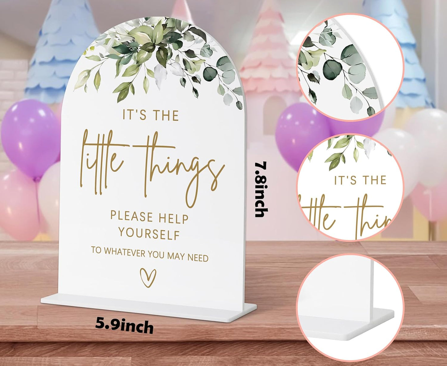 Bathroom Basket Sign, Greenery Gold Bridal Shower Decorations, Bathroom Decor and Accessories, Wedding Signs for Ceremony and Reception, Engagement Party Decorations, Wedding Table Acrylic Decor - 29