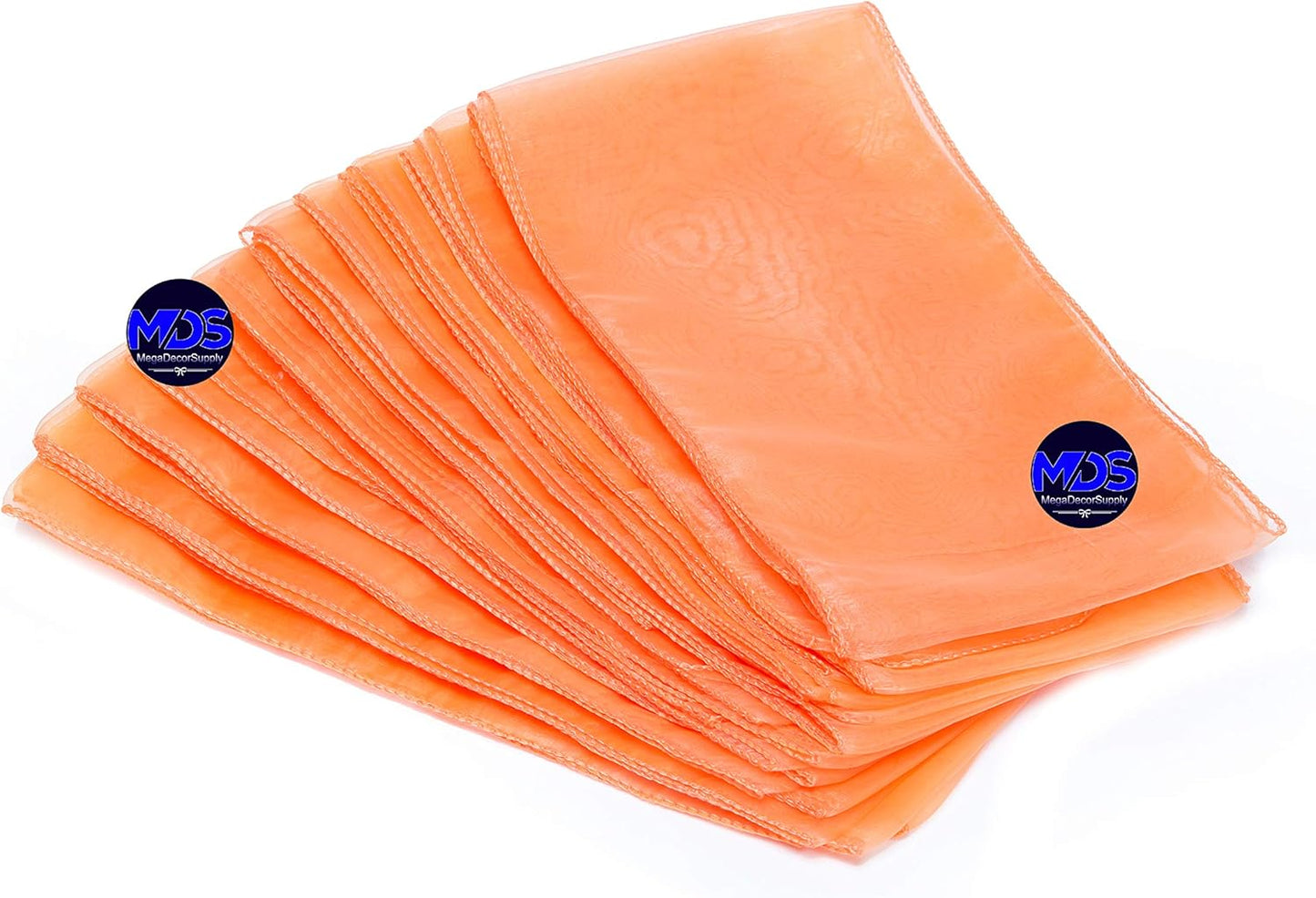 MDS Pack of 300 PCS Organza Chair Sashes Wider Dining Chair Bows Ribbon Tie Back for Wedding Party Birthday Bridal Shower Reception Event Banquet Home Chair Cover Decoration - Peach