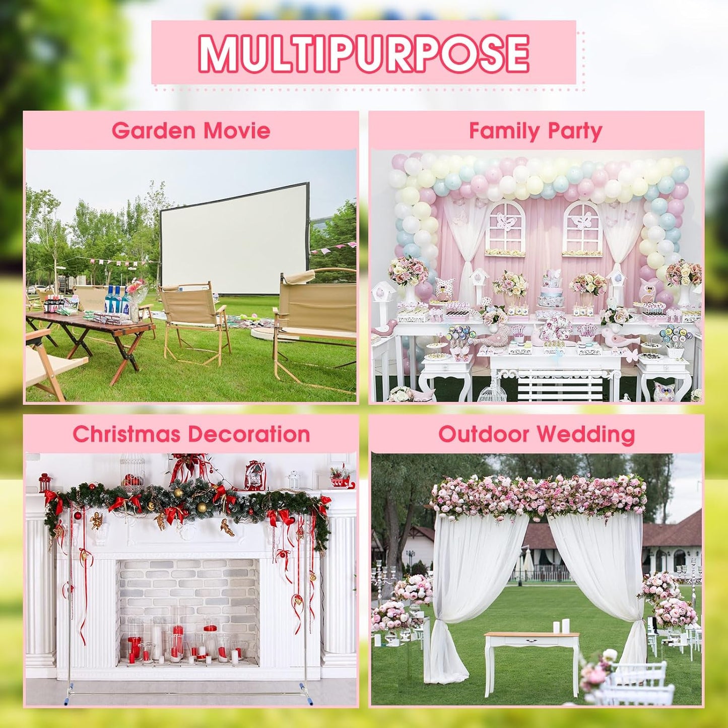 Wedding Arch,7 x 5 FT Metal Arch Backdrop Stand with Support Feet Base,Square Arched Frame for Birthday Party Ceremony Event Balloon Arches Decoration