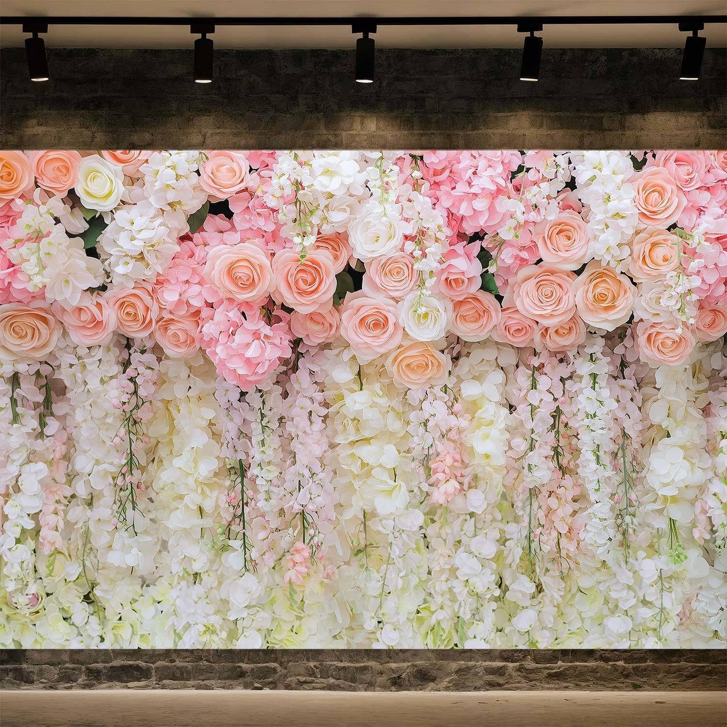 15x10ft Pink Rose Flower Wedding Photography Backdrop Spring Floral Photography Backdrop Valentine's Day Mother's Day Girl Birthday Baby Shower Wedding Bridal Party Banner Photo Booth Props Background