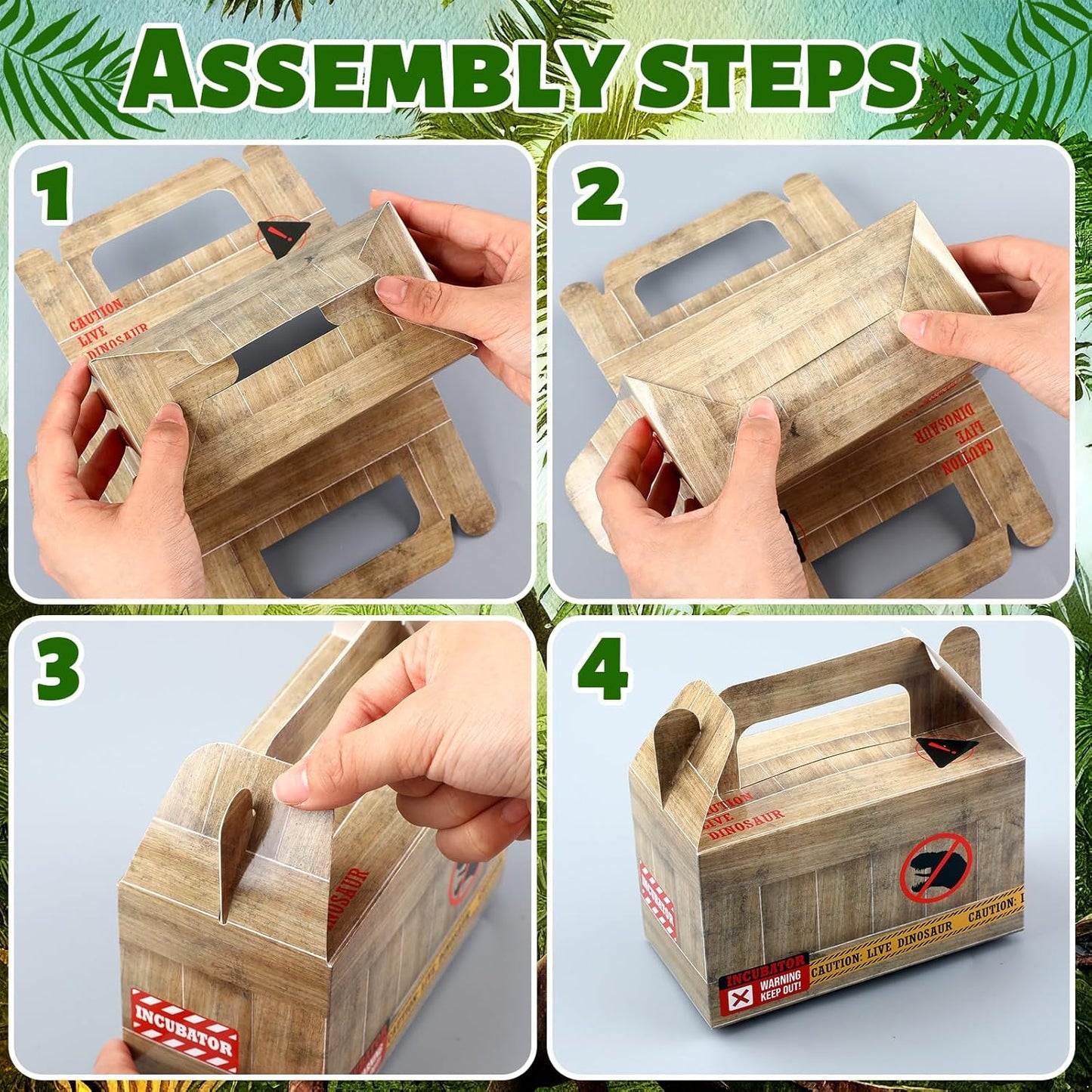 Bucherry 12 Pcs Dinosaur Treat Boxes Dino Party Favor Boxes Candy Goodie Gift Containers for Dinosaur Birthday Decorations Dino Birthday Party Supplies Baby Shower Decorations