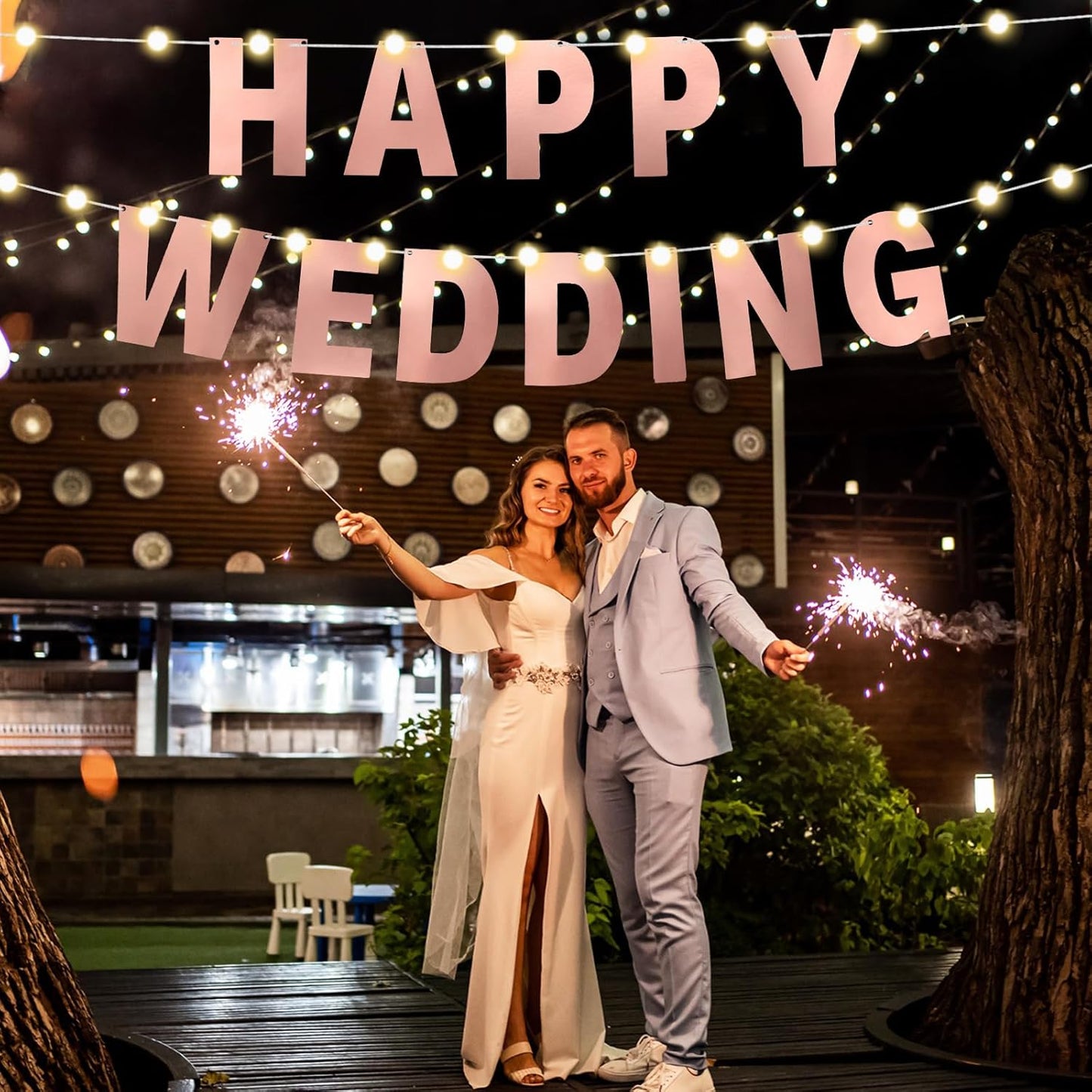 TaoBary 112 Pcs DIY Letter Kit Glitter Customizable Banner Letters Include 107 Letters and Numbers 3 Rope and 2 Needles for Birthday Halloween Christmas Wedding Valentine Party Decor(Bright Rose Gold)