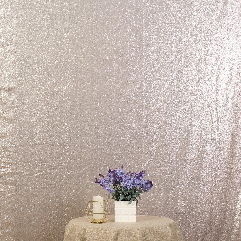 Poise3EHome 6FT x 8FT Sequin Photography Backdrop Curtain for Party Decoration, Champagne