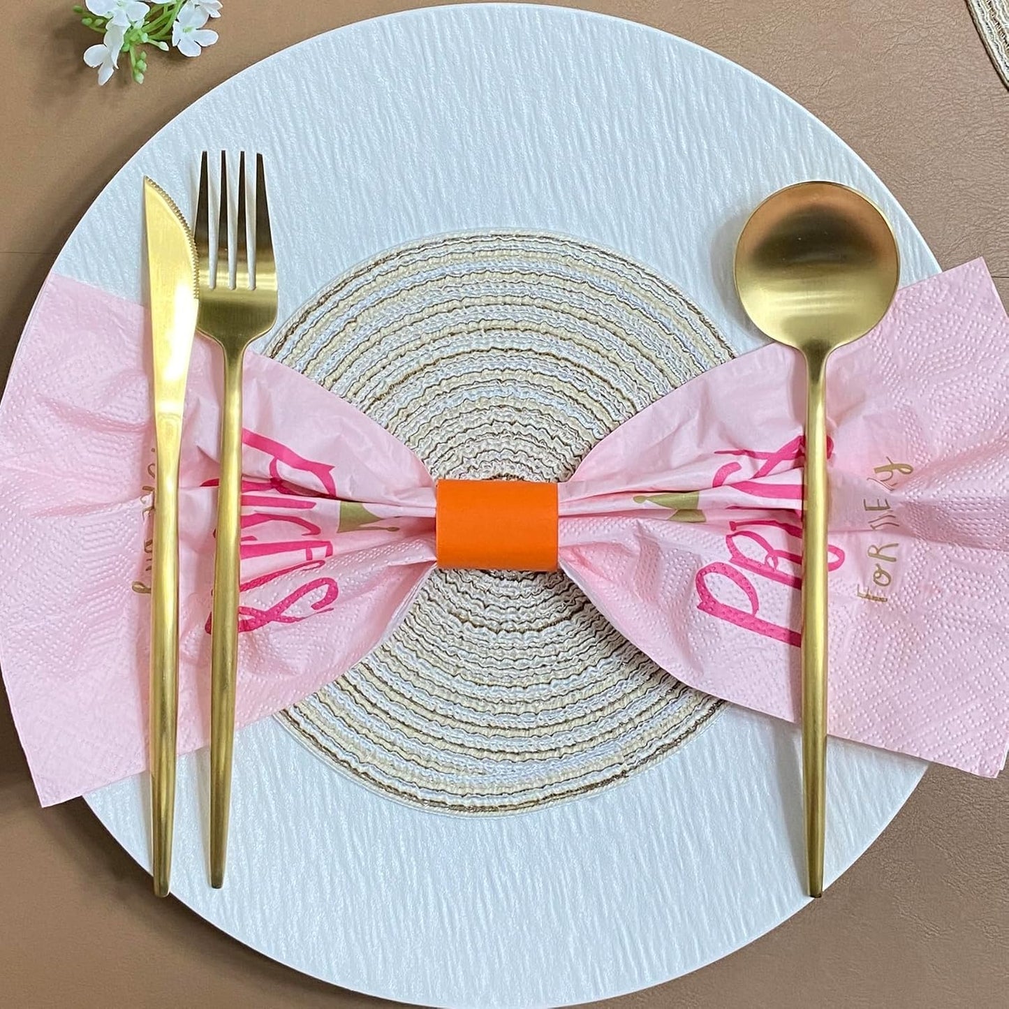 Germiwipe Paper Napkin Band Box of 500,Napkin Rings Self Adhesive,Silverware Wraps Bands (Orange - 500pcs)