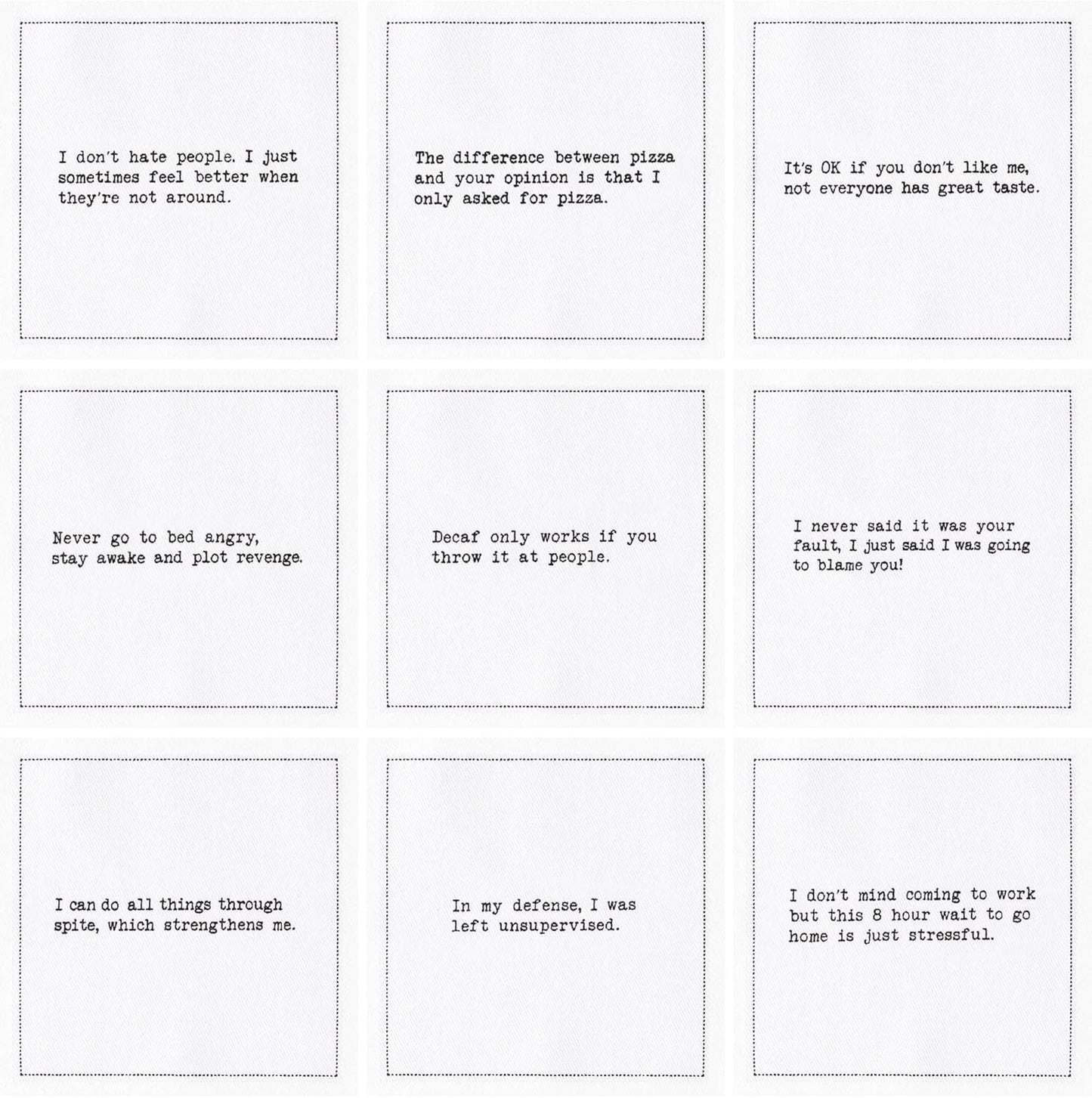 Five Star Napkins Subversive Quotes Cotton Cocktail Napkins,Beverage Napkin, Bar Napkin, Party Napkins,Small Napkins,Napkins for Events,Holidays, Weddings,Parties 4.5"x4.5"-Single Use(50x) Disposable