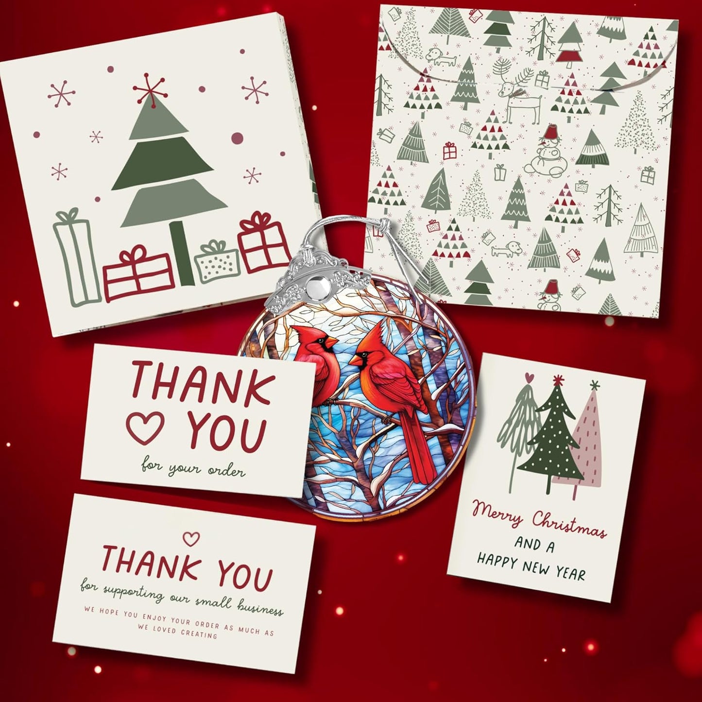 Cardinal Acrylic Ornament 2025 – Red Bird Christmas Tree Hanging, Memorial Holiday Decor for Mom Grandma, Winter Scene Acrylic Window Ornament