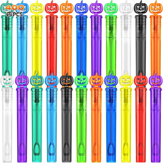 Shemira 400PCS Halloween Bubble Wands, Mini Bubbles Party Favors for Kids, Halloween Party Favors, Halloween Goodie Bag Stuffers, Classroom Prizes Gifts for Kids, Halloweens Trick or Treat Toys Bulk