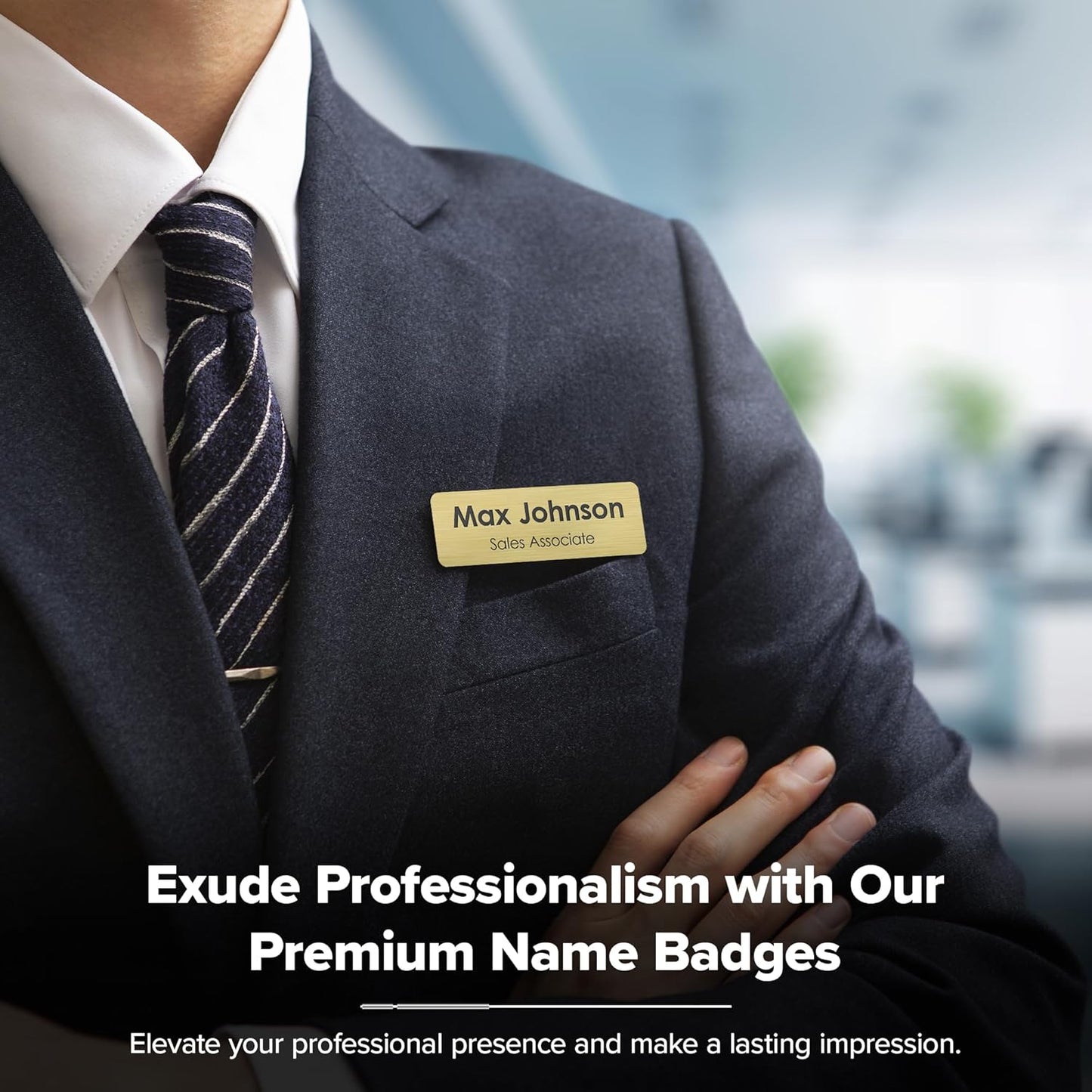 Name Tag, Magnetic Name Tags, Personalized Name Tags, 1" x 3", Durable Engravable Impact Acrylic Material, Made in The USA by My Sign Center (Classic Rectangle)