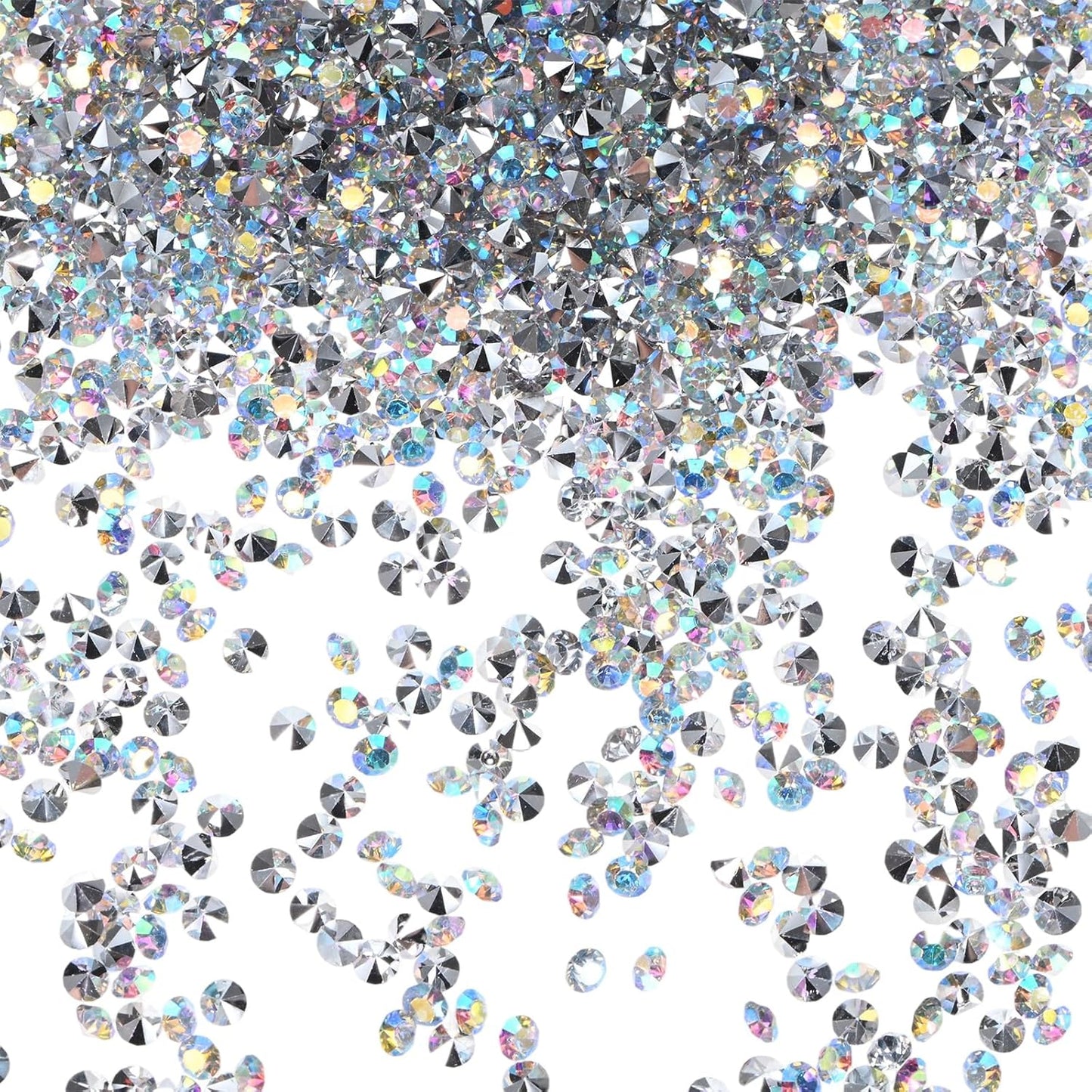 14400-Pack Acrylic Diamonds, 0.12 Inch/3mm Wedding Table Scatter Confetti Crystals for Vase Fillers/Art Craft, Acrylic Diamonds Gems [Silver AB]