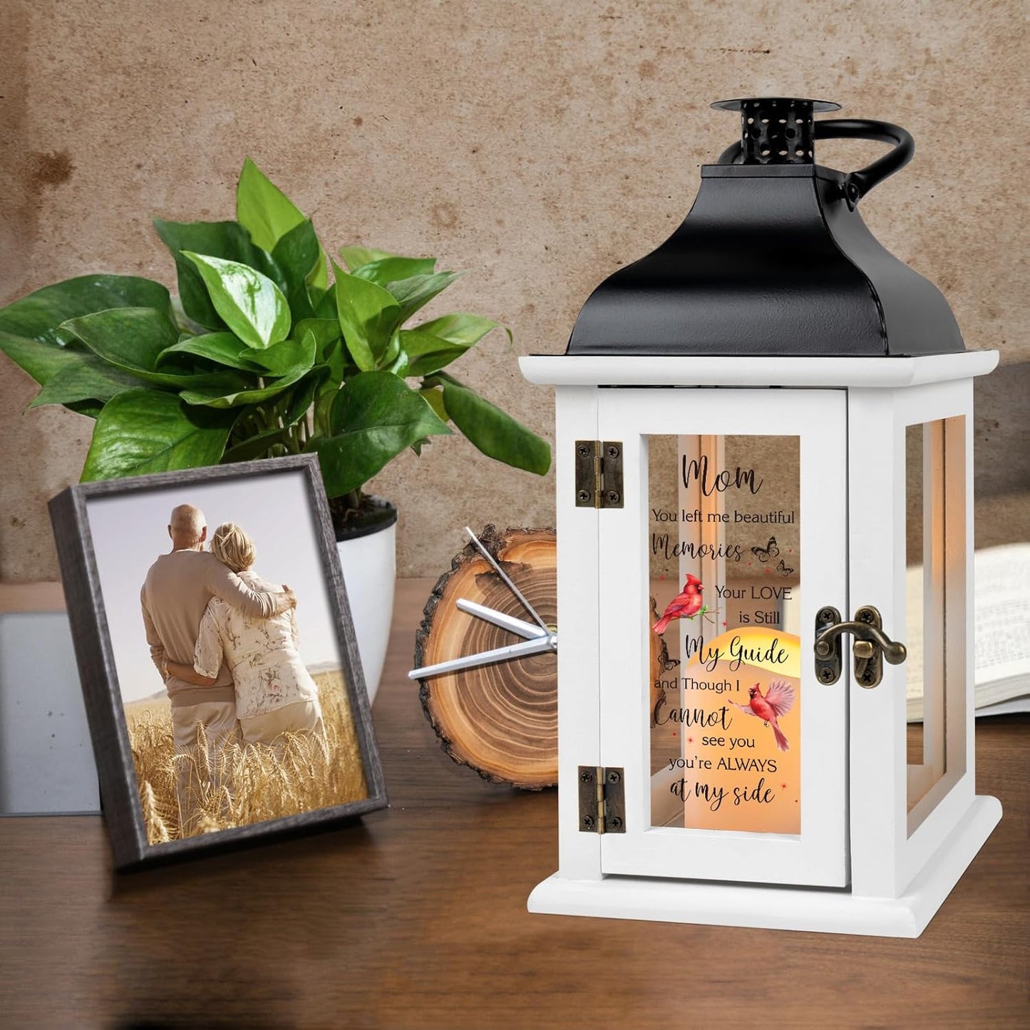 Memorial Lantern - Bereavement Sympathy Gifts for Loss of Loved One Memorial Gifts for Loss of Mother Remembrance Gifts Thoughtful Funeral Gifts for Loss of Mom with LED Candle and Remote