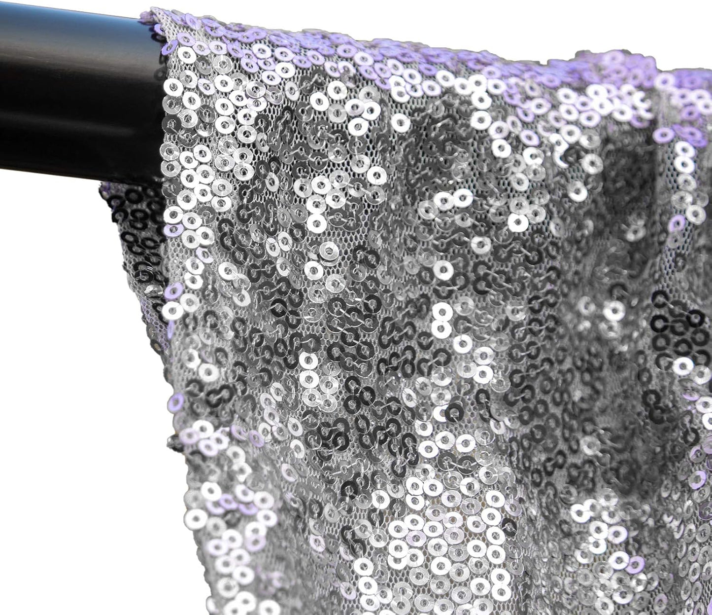 Silver Sequin Backdrop Curtains 4 Panels 2FTx8FT Wedding Photo Backdrop Glitter Birthday Bridal Party Curtains Sparkle Background Drapes Parties Decor Curtains