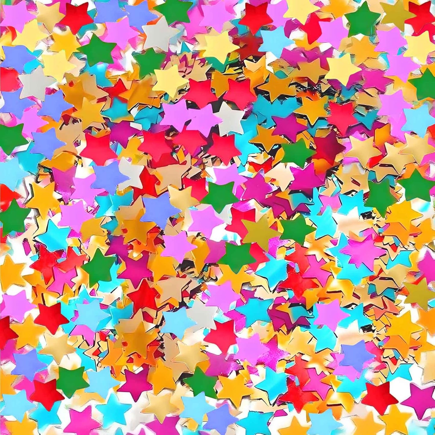 Rainbow Metallic Foil Star Confetti 0.78inch/2cm 8000PCS Table Confetti for Party Birthday Decoration or Filled Balloons