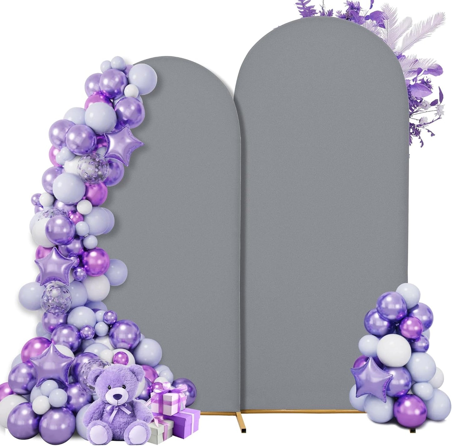 Wedding Arch Cover 7.2FT 6FT Arch Backdrop Cover Spandex Fitted Arch Cover for Round Top Chiara Backdrop Stand Covers for Wedding Birthday Party Baby Shower Banquet Ceremony Decoration
