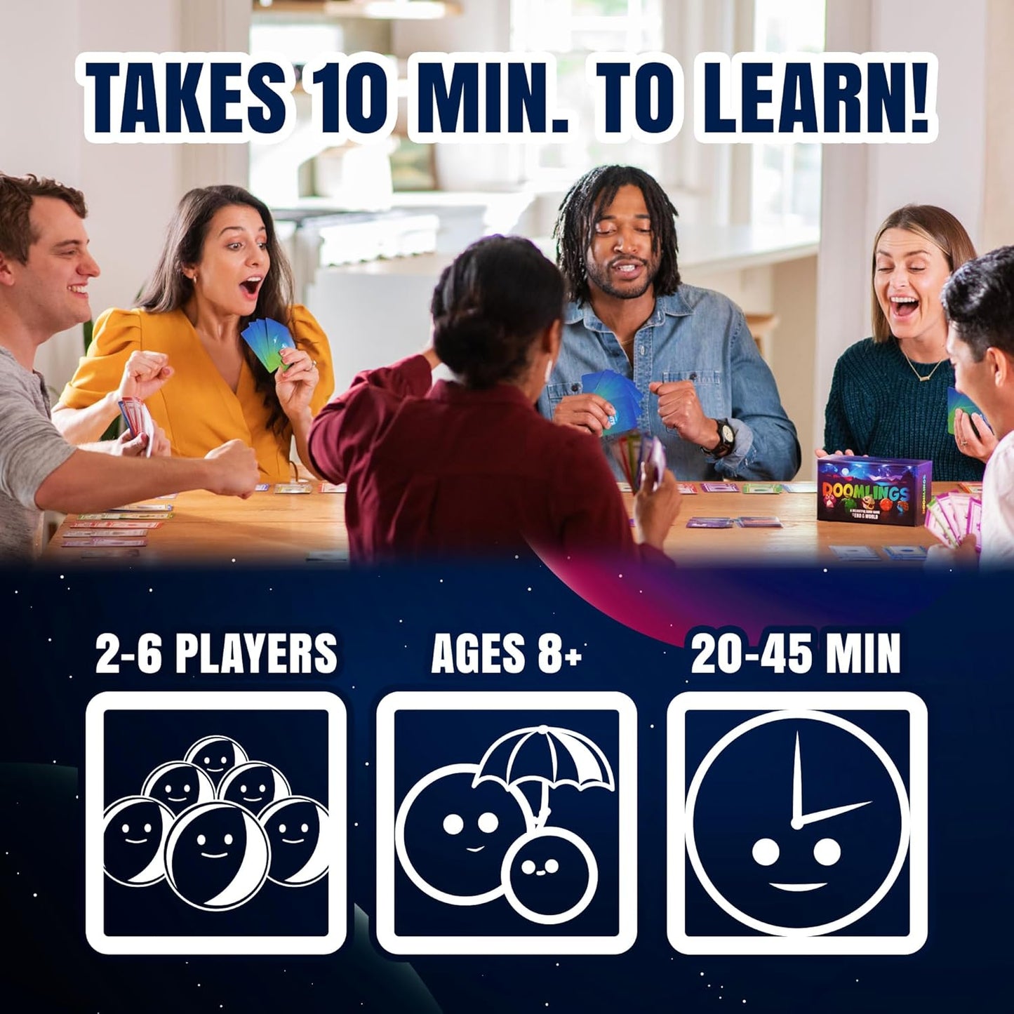 Doomlings - A Delightful Card Game for The End of The World - Best New Strategy Card Game for Adults, Kids, & Teens | 2-6 Players | Perfect for Families and Travel | Easy to Learn (Base Edition)