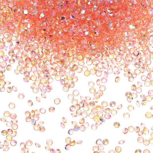 14400-Pack Acrylic Diamonds, 0.12 Inch/3mm Wedding Table Scatter Confetti Crystals for Vase Fillers/Art Craft, Acrylic Diamonds Gems [Orange Pink AB]