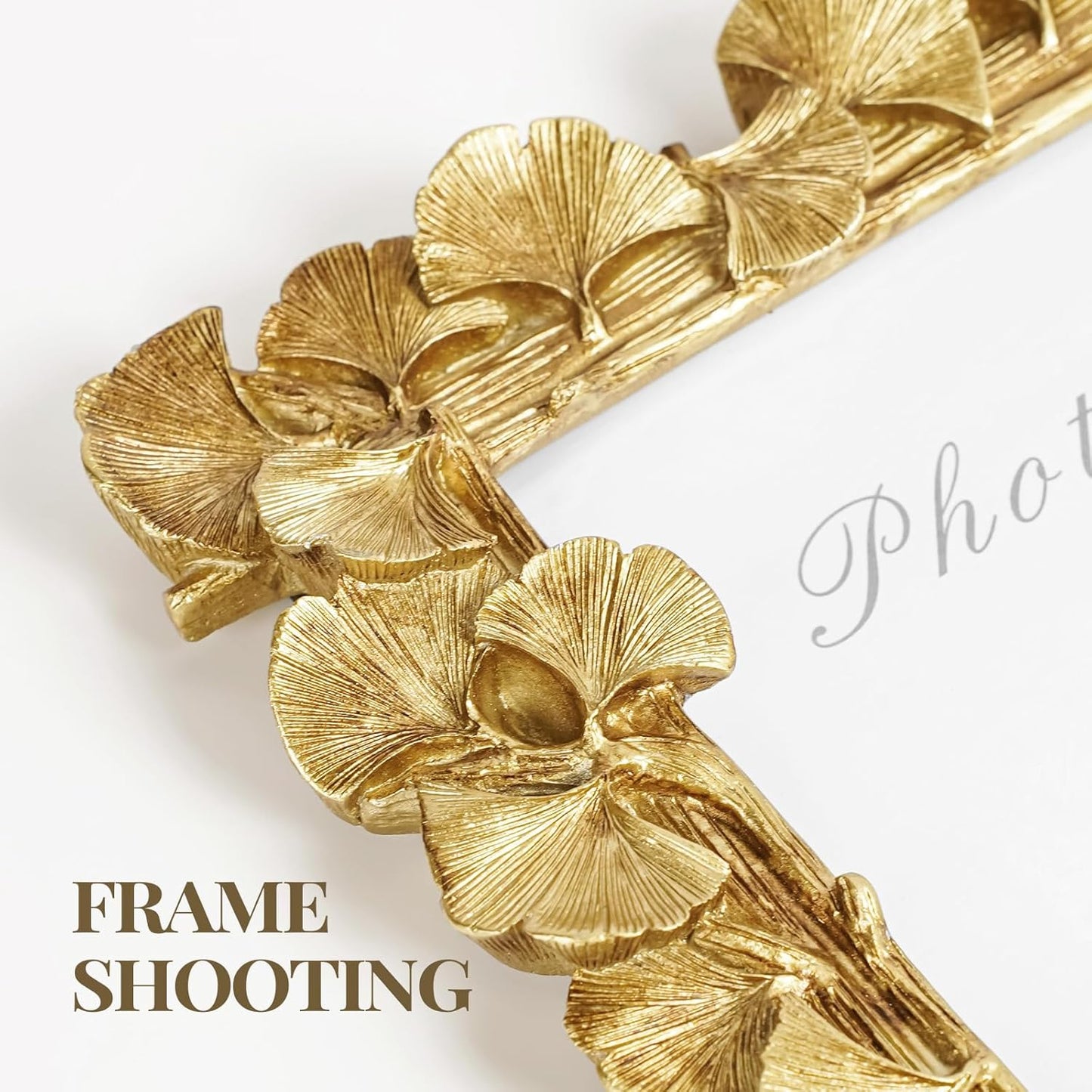 Cuspin 11x14 Picture Frame Vintage Gold Frames, Ornate Leaf Textured Hand-Crafted Resin with Glass Front, Gold Picture Frames for Tabletop Display, Retro Design Home Decor