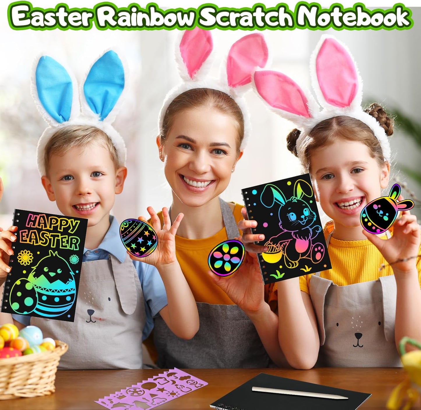 Party Favors for Kids: 4 Pack Rainbow Scratch Art Notebook Students Classroom Gifts Bulk for Girls Boys Goodie Bags Stuffers, Return Gifts for Birthday Party Favors Bulk Kids Crafts