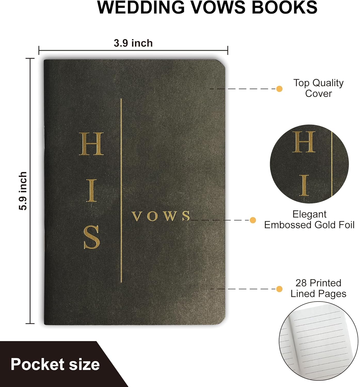 Wedding Vow Books His and Hers, Wedding Registry Gifts Ideas for Bride & Groom,Wedding Essentials